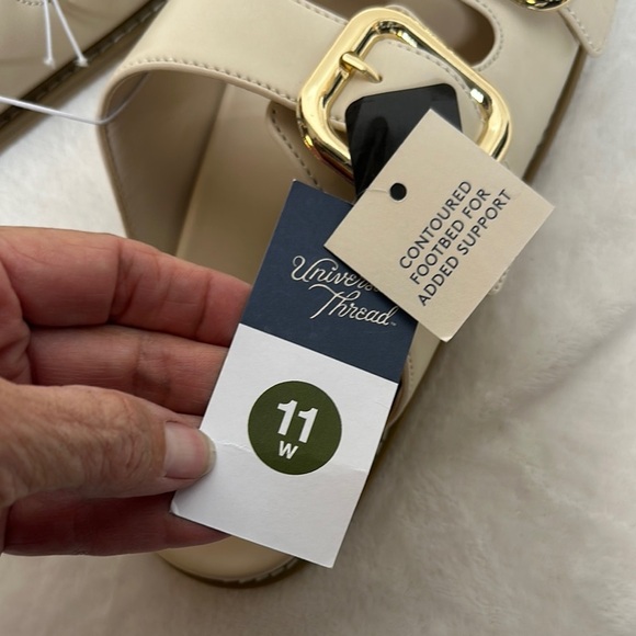 Universal Thread Cream Gold Buckle Sandals - Picture 2 of 10